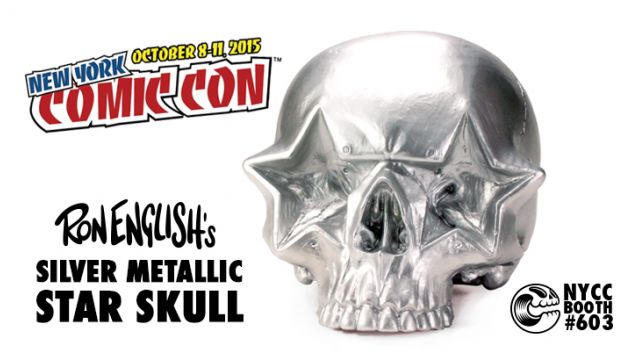 Ron English's Metallic Silver Star Skull for Clutter Magazine's NYCC Booth