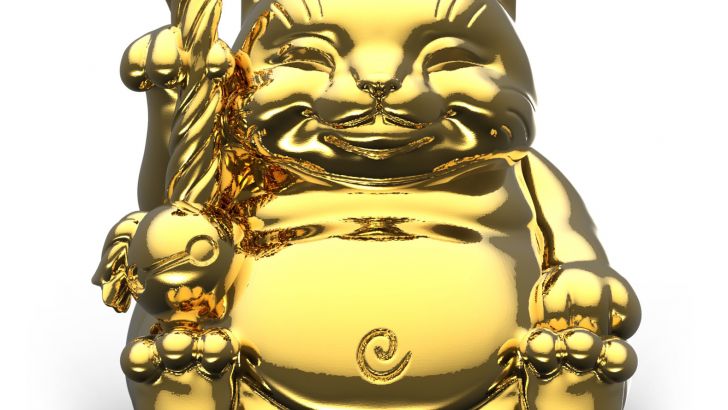 Surprise Chrome Gold Maitreya Cat by Mighty Jaxx Surprise Chrome Gold Maitreya Cat by Mighty Jaxx