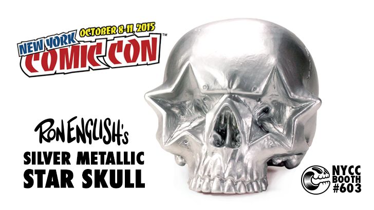 Ron English's Metallic Silver Star Skull for Clutter Magazine's NYCC Booth