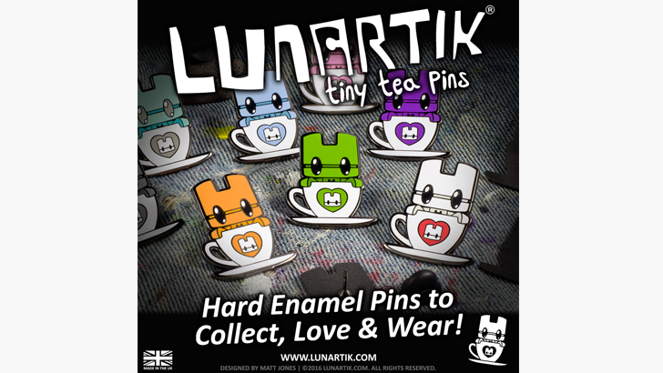 Lunartik in a Cup of Tea pins Lunartik Enamel Pins