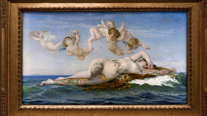 Famous Painting Subjects Tattooed by Nicolas Amiard Famous Painting Subjects Tattooed by Nicolas Amiard