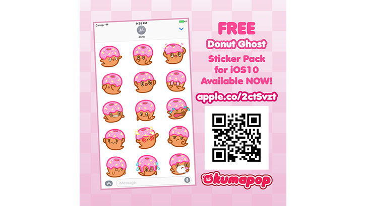 Kumapop Donut Ghost Stickers for iOS10
