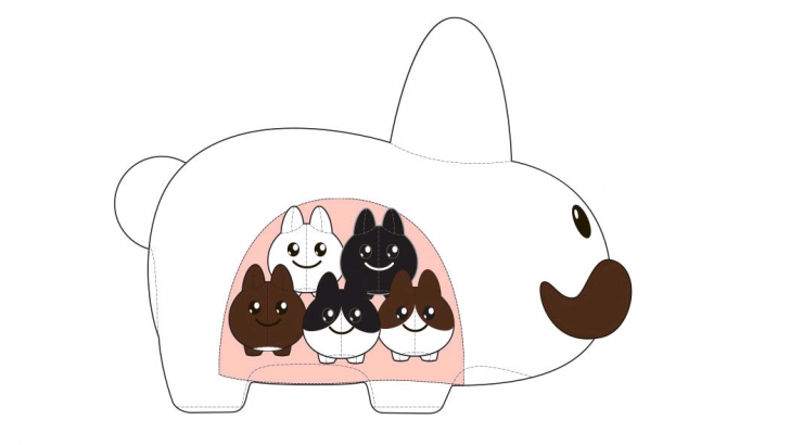 24" Stache Labbit & Litton Family Plush Set from Kidrobot 24" Stache Labbit & Litton Family Plush Set from Kidrobot