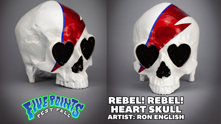 REBEL! REBEL! HEART SKULL by Ron English!